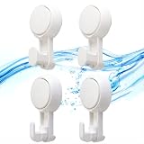 TAILI Suction Cup Hooks 4 Packs Heavy Duty Towel Hanger Easy to Install Shower Hanger for Bathroom K