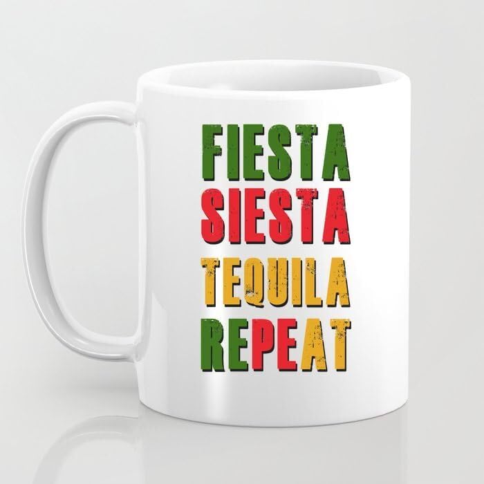 Fiesta Siesta Classic 11 Oz Coffee Mug Cup Printed Coffee and Tea Ceramic Mug- 11OZ Ceramic Coffee Mug