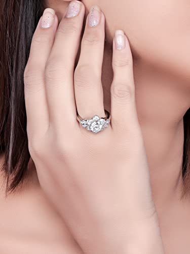Women's 925 Sterling Silver Cubic Zirconia Finger Ring, Valentine's Gift