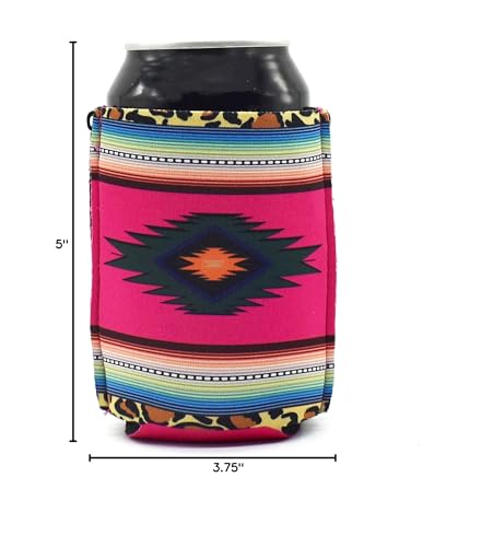 Image of ZipSip NONMAGNET - Adjustable All-In-One Coozie with Zippers for Cans, Bottles, Slim Cans, Pint Glasses, Party Cups, Coffee - Can Cooler - Insolated Neoprene Sleeve - Serape, Medium