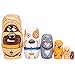 Moonmo 6pcs Handmade Wooden Russian Nesting Dolls Russian Nesting Dolls Cute Dogs Matryoshka Dolls.