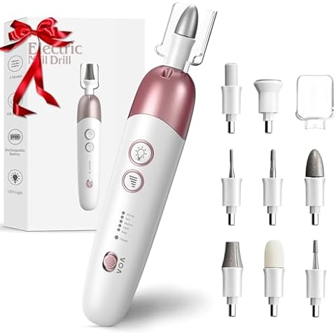 Vexloria Electric Nail File Set with 8 Bits Cover