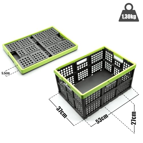 BigDean Klappbox faltbar extra groß & extrem stabil – Klappkorb ideal für Einkäufe und Transport – Einkaufskorb faltbar Made in Germany Klappbox