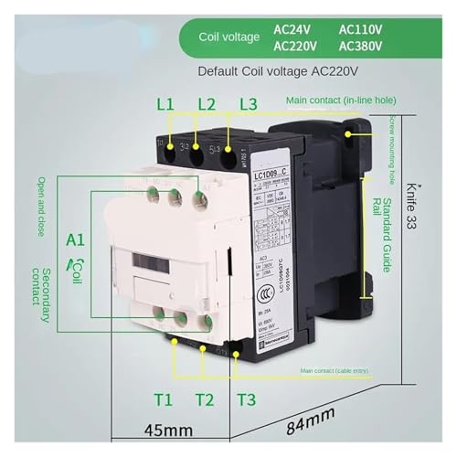 Contacteur de puissance 3P LC1D18 bobine 24V AC pour commande d'un extracteur - 2