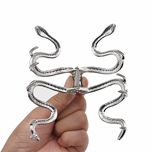 Pinza para cabello diseño serpiente verde metálica miniatura 4
