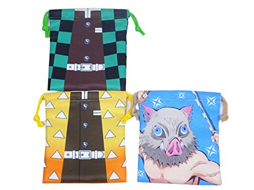 バンダイ 鬼滅の刃 巾着3枚セット 子供 キッズ 巾着袋 男子柄 バンダイ 鬼滅の刃 巾着3枚セット 子供 キッズ 巾着袋 男子柄