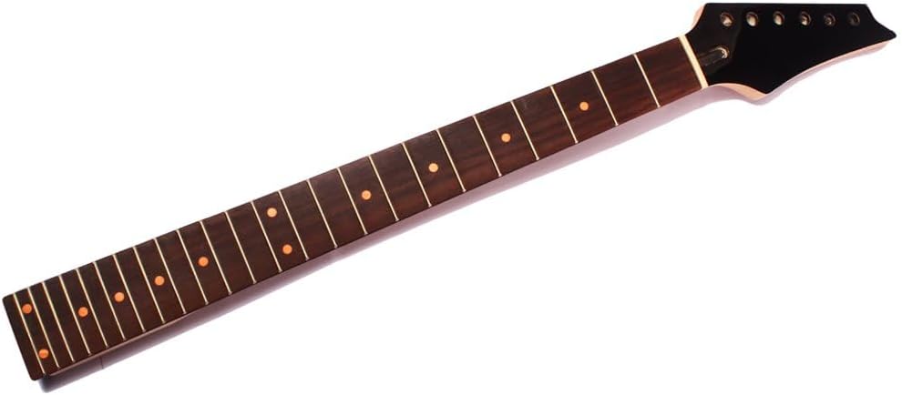 Electric Guitar Neck for Ib Style, 25.5 Inch Maple Wood with Rosewood Fingerboard, 24 Frets, Natural Wood Finish, Right-Handed Replacement Parts
