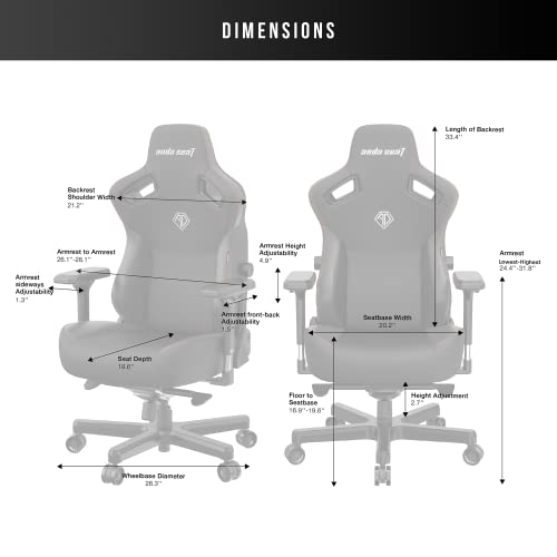 Image of Anda Seat Kaiser 3 Large Gaming Chair for Adults - Ergonomic Maroon PVC Leather Gaming Seat with Lumbar Support, Comfortable Office Chair with Neck Support - Heavy Duty Wide Computer Seat