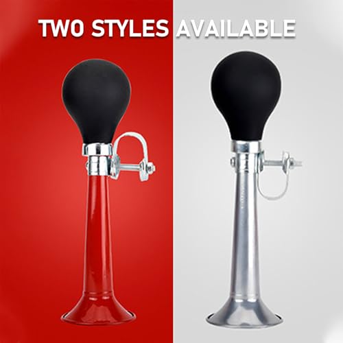 Anyhut 1 PC Bike Horn, 7 Inch Loud Sound Bicycle Bell, Weather-Resistant Vintage Metal Air Horn, Bike Bells for Kids & Adults, Universal Fit for Bicycles/Motorcycles/ATV/Golf Carts (Silver) - Thumbnail 4