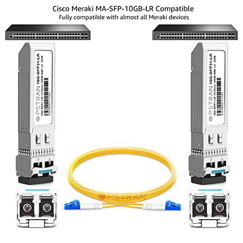 Image of 10GBASE-LR SFP+ Optical Transceiver Module Compatible with Cisco Meraki MA-SFP-10GB-LR 10G SFP+ LR 1310nm 10km DDM Duplex LC SMF