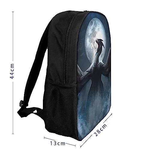 Mochila escolar de dragón con gran capacidad de 17 pulgadas para libros y viaje 2