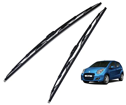 Image of Euro Care Metal Type Wiper Blade Compatibility with Maruti Suzuki A-Star Windshield Car Wiper Blade Size D-21,P-14