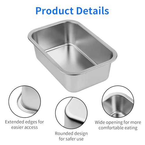 Ohtomber Stainless Steel 1.25 Gallons Large Dog Water Bowl, Metal Pet Dog Water & Food Bowl No Spilling, Outdoor Feeder Dish Plate for Cat, Big, Extra Large Pet - Image 4