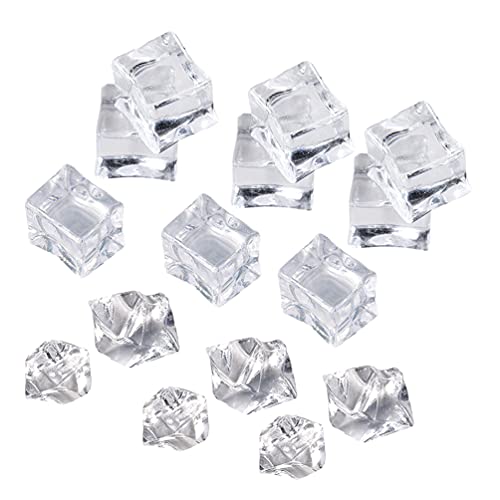 Cubitos de hielo artificiales PRETYZOOM de acrílico para decoraciones brillantes sin agua