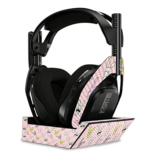 Image of MightySkins Carbon Fiber Skin Compatible with Astro A50 Wireless Headphones + Base Station (Gen 4) - Bunny Bunches | Protective, Durable Textured Carbon Fiber Finish | Easy to Apply | Made in The USA