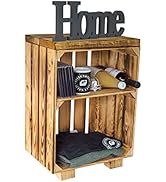 Kistenkolli Altes Land Nachttisch Abstelltisch weiß/Natur/geflammt Maße ca 30x40x55cm Regalkiste ...