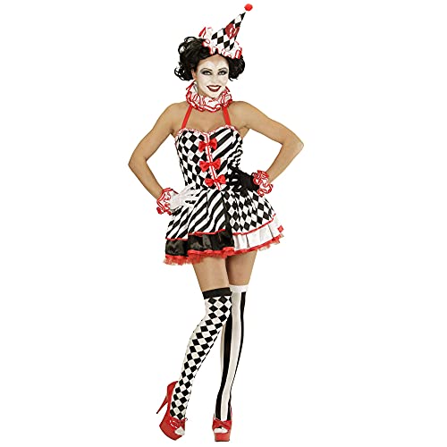 Widmann 02301 ? Adultes Costume Pierrot Girl, Robe, Minerve, Manchettes et Mini Chapeau Taille S