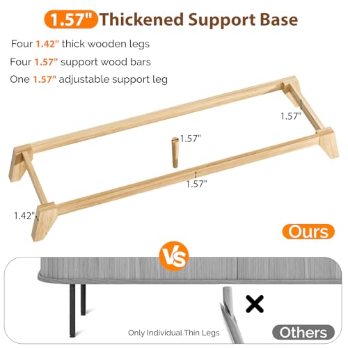 VINGLI Fluted Dresser 6 Drawer, Wood Dresser for Bedroom with Rounded Edges, Mid Century Modern Dressers 47" Long Chest of Drawers, Natural Wood Color, 46.8" W*15.6" D*31" H - Image 9