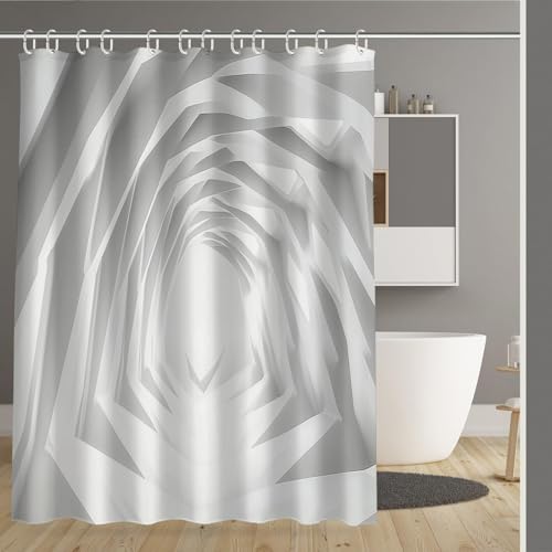 Rideau de douche imperméable et lavable avec impression géométrique 3D