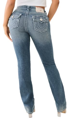 True Religion Womens Super T Billie Straight Flap Fit Valmonte MID Rise Jeans2