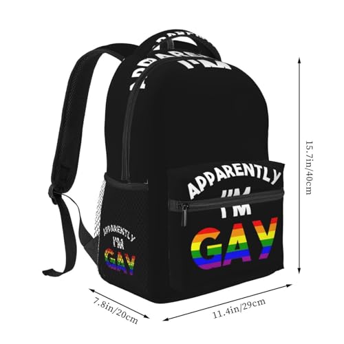 I'm Gay Pride LGBTQ Funny Rainbow Backpack Lightweight Laptop Backpack Casual Daypack Travel Double Shoulder Bag For Women Men2