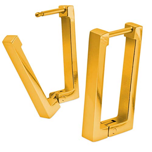 SoulCats® 1 par de pendientes de acero inoxidable rectangulares en forma de oro Cover