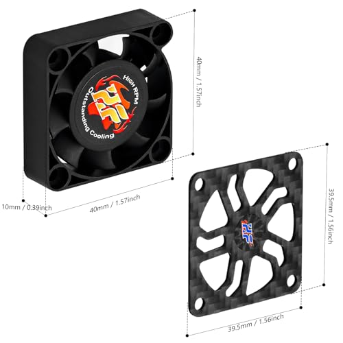 Image of 40mm RC Cooling Fan 28000RPM Brushless Motor Cooling Fan with Carbon Fiber Cover for RC Car 1 /8 1 /10 540 550 F540 3650 3660 Motor