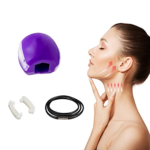 Jaw Exerciser for Women, Jawline Exerciser for Men, Mouth Workout Device, Chisel Definer Tone Your Face and Neck to Reduce Sagging Skin (Purple)
