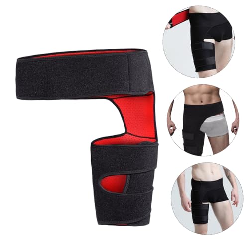 Faja de soporte lumbar con muslera protectora roja miniatura 3