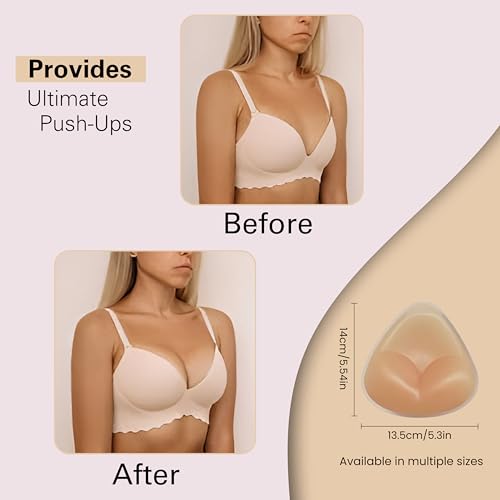 Silken Grace Push Up Sticky Bra Inserts - Invisible Bra Pads Inserts, Bra Inserts With Nipple Covers Pasties3