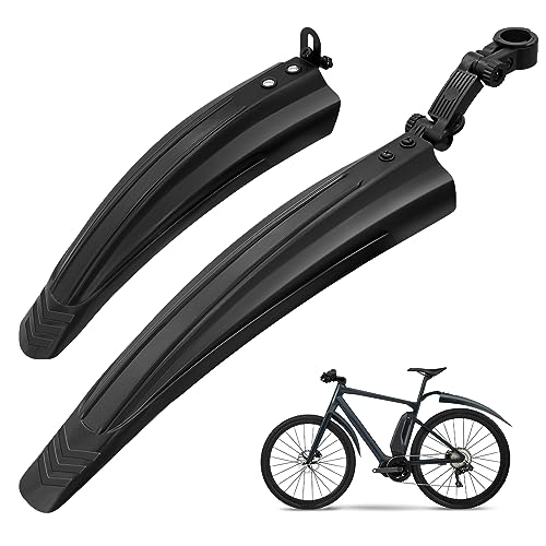 Ledeak Fahrrad Schutzblech Set, Verstellbare Universal Rennrad Vorne Hinten Fahrradschutzblech Mountainbike Fahrrad Kotfl¨¹Gel Steckschutzblech Zubeh?r f¨¹r MTB Citybike 20-26 Zoll R?der (Schwarz)