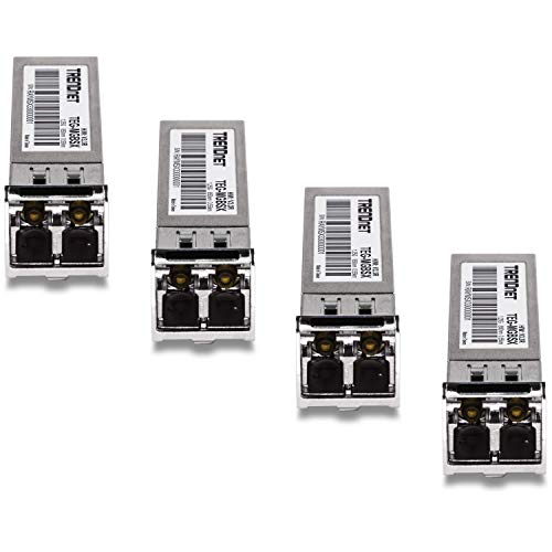 Image of TRENDnet SFP Multi-Mode LC Module 4-Pack, TEG-MGBSX /4, Transmission Up to 550m (1804 Ft), Mini-GBIC, Hot Pluggable, IEEE 802.3z Gigabit Ethernet, Supports Up to 1.25 Gbps, Lifetime Protection