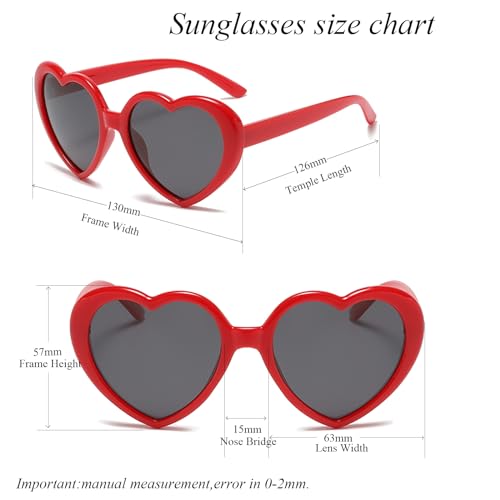 WZWLKJ Heart Sunglasses for girls Polarized UV 400 Protection Love Heart Sunglasses Vintage for Outdoor Beach Age 3-10 Years4