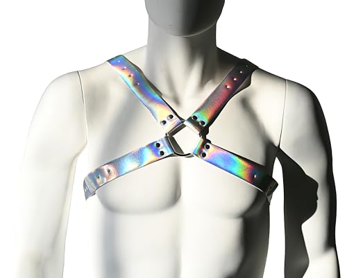 Mens Rainbow Bulldog Harness Belt Adjustable Body Chest Harness Belt Costume Accessories2