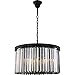 Urban Classic Sydney Collection Chandelier D:26in H:13.5in Lt:8 Matte Black Finish (Royal Cut Crystals)