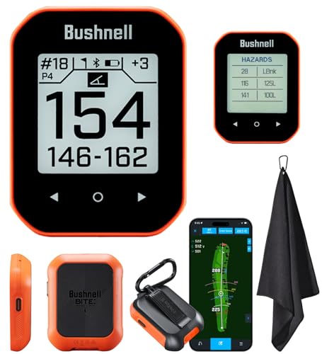 Bushnell Golf Phantom 3 Slope GPS Handlheld (Orange) | 38,000+ Courses, Slope Compensation, Hazard Info, Distance Calculator, Scorekeeping, Magnet Mount, Touchscreen | Signature Series Golf Towel