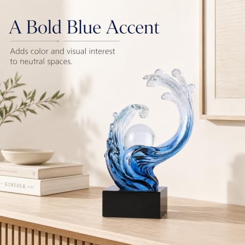 Estatua Onda Azul de Resina para Decoración de Hogar miniatura 4