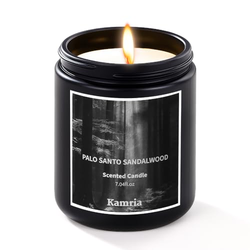 Palo Santo Scented Candle Matte Black Soy Wax Jar 7oz