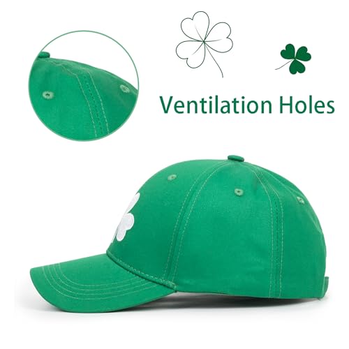 Image of Shamrock-Green Baseball-Cap for Men-Women - St Patrick's Outdoor Sun Hat Breathable Sports Golf Peaked Hat