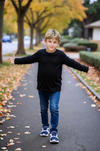 Image of Cadidi Dinos Boys Girls Long Sleeve Shirts Cotton Casual Crewneck Printed Kids T-Shirts