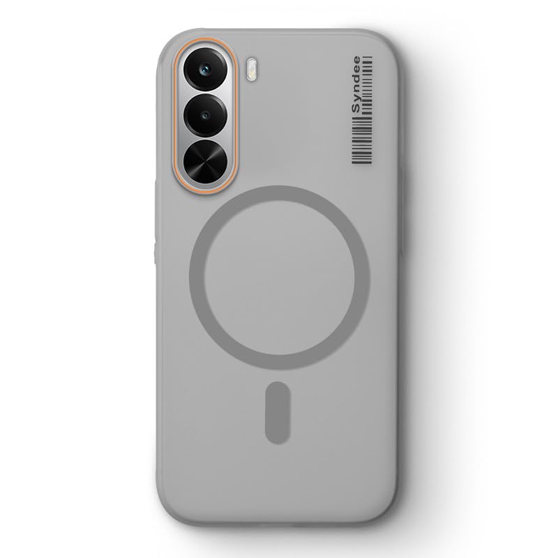 Image of Mr. Case Back Cover for Realme P4x 5G Sleek Frosted Translucent Back Only Compatible with Wireless Magnetic Accessories | Anti-Scratch Shockproof Phone Case - Grey
