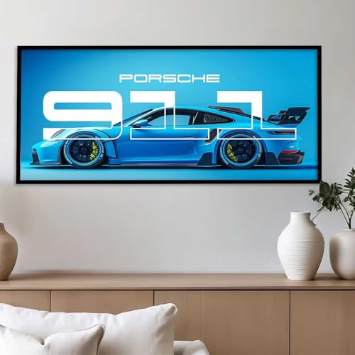 Image of walllane Big Porsche 911 GT3RS Car Framed Posters Gift Items for Boys Room Wall Decoration Bedroom Living Room Office Studio Decor | Car Poster Frame for Wall Decor Set Of 1Size(13 x 25 inch)