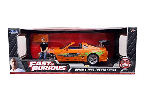 Jada Fast & Furious 1:18 Toyota Supra Die-cast Car y Figura Brian miniatura 4