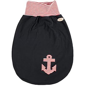 Annsfashion slaapzak strampelzak rugzak paars lente/zomer marine rood wit strepen anker