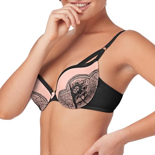 Image of Maidenform Women's Push-Up Bra, Love The Lift Lace Demi Push-Up Bras for Women, Smoothing, Underwire, Convertible Straps