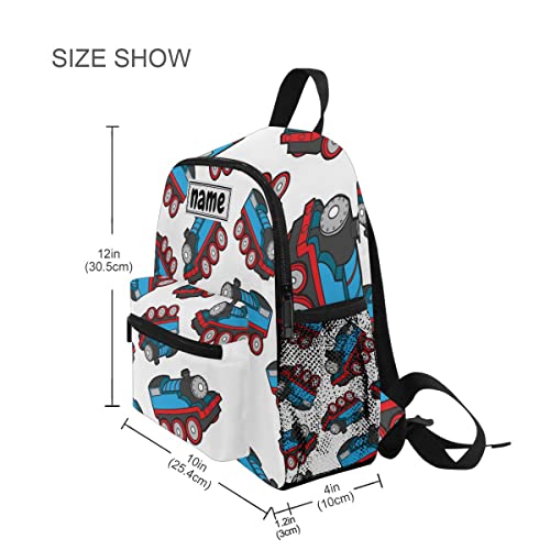 Custom Kid's Name Backpack, Cartoon Train Toddler Backpack for Daycare Travel Personalized Name Preschool Bookbag for Boys Girls3