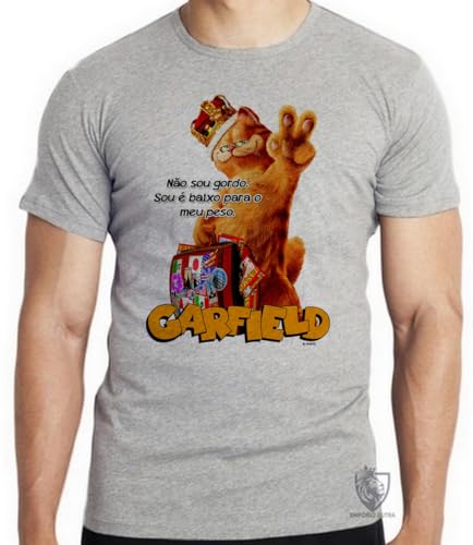 Camiseta Garfield não sou gordo gato tamanho Infantil ou Adulto ou Plus Size