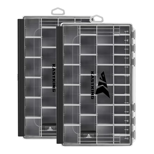 Image of KastKing HyperSeal Waterproof Tackle Box, 3600 and 3700 Tackle Trays, Fishing Tackle Box Organizer with Removable Dividers, Lure Box and Terminal Tackle Storage,Black