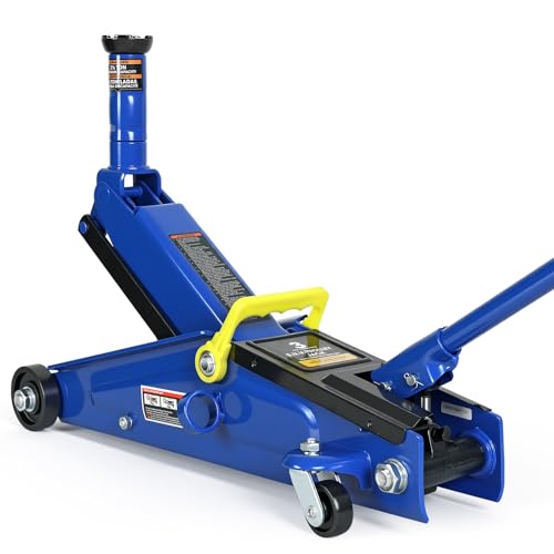 Jack Boss 3 Ton Hydraulic Floor Jack 6000 LBS Capacity Car Jack Lifting Range 5.8-21 Portable Service Lift Jack for Cars SUVs Trucks Blue