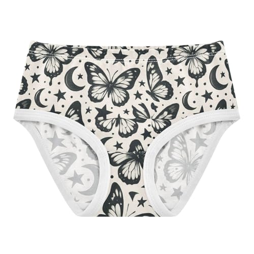 Joisal Cotton Girls Underwear Toddlers Black White Butterflies Star Panties for Girl Bright Briefs Girls Undies 2t